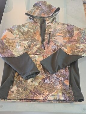 Habitat Men's Lightweight Camo & Black Hooded Shirt Jacket